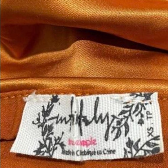 Free People Intimately Orange Satin Tube Top - Picture 3 of 3